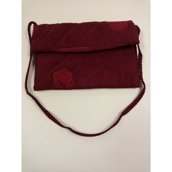 Women's Red Quilted Shoulder Bag Clutch Bag - Picture 1 of 5